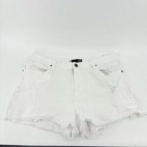 Kut from the Kloth Bright White Distressed Jean Shorts